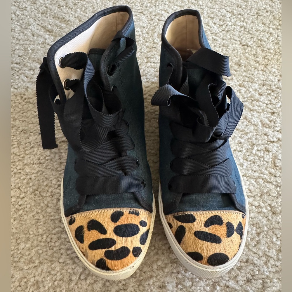 Kate Spade Black and Leopard Print Sneakers